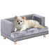 Dog Sofa Bed for Small-Sized Dogs, Elevated Pet Chair with PU Cover, Soft Cushion, Cat Couch Lounger with Anti-slip Legs - Grey