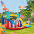 4 in 1 Kids Bouncy Castle Large Sailboat Style Inflatable House Slide Trampoline Water Pool Climbing Wall with Blower Carrybag for Kids Age 3-8, 2.65 x 2.6 x 2m