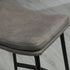 Breakfast Bar Stools Set of 2, Microfibre Upholstered Barstools, Industrial Bar Chairs with Curved Seat and Steel Frame for Dining Room, Kitchen, Grey