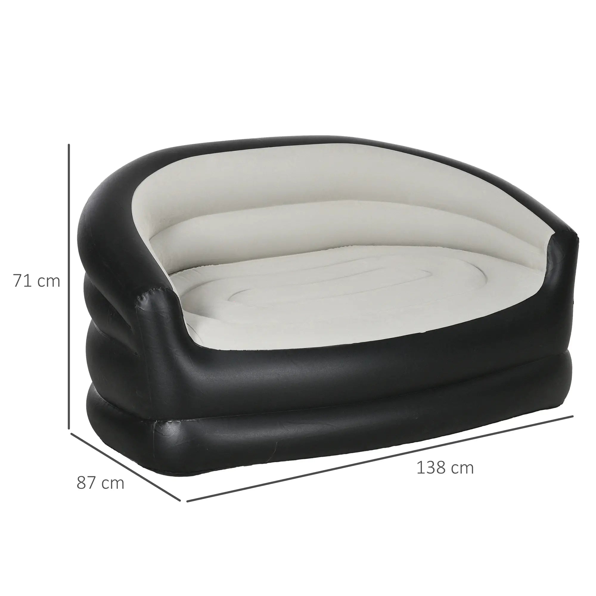 Double Inflatable Seat - Grey/Black