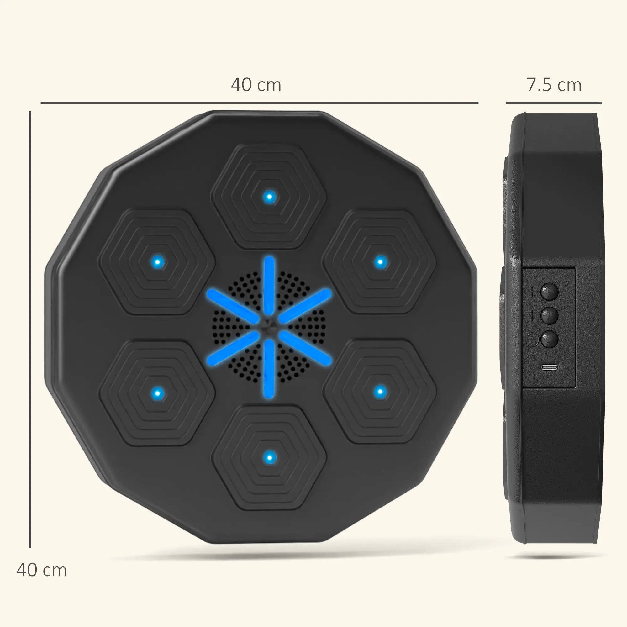 Music Boxing Machine with Bluetooth Connection and LED Light Smart, Wall Mounted for Punching Beat Boxing Training
