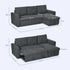 3 Seater Sofa Bed, L Shaped Pull Out Sofa Bed with Storage, Convertible Click Clack Settee Sectional Sleeper Futon for Living Room, Office, Dark Grey