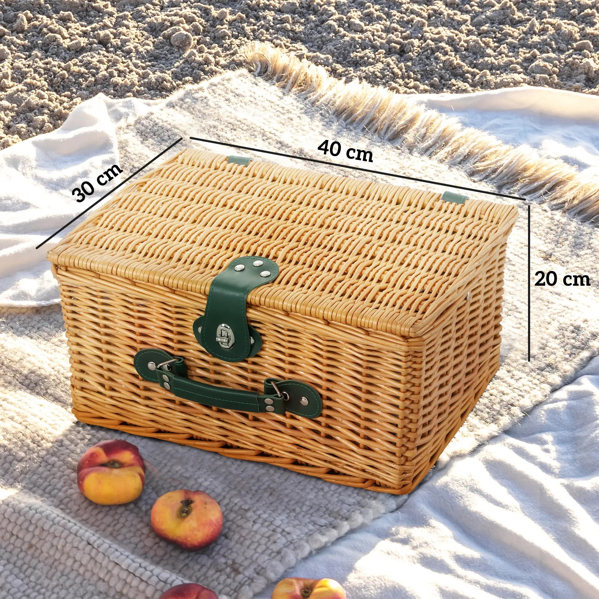 Two-Person Picnic Set, with Wicker Basket
