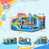 Kids Inflatable Bouncy Castle Water Slide 6 in 1 Bounce House Jumping Castle Water Gun Climbing Wall with Air Blower for Age 3-8, 3.9 x 3 x 2m
