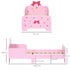 Princess-Themed Kids Toddler Bed w/ Cute Patterns, Safety Rails, for Ages 3-6 Years - Pink