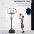 Portable Basketball Stand 94-123cm Basket Height Adjustable Hoop For Adults Suitable for Pool Side