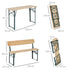 Portable Folding Camping Picnic Trestle Beer Table and 2 Bench Set Wooden Garden Furniture Patio Dining Party BBQ Chairs Stools