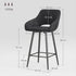 Set of Two Velvet-Feel Bar Stools - Grey