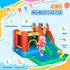 Kids Inflatable Bouncy Castle Water Slide 6 in 1 Bounce House Jumping Castle Water Pool Gun Climbing Wall Basketball Hoop with Air Blower for Summer Playland