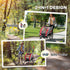 Baby Bike Trailer, Child Bicycle Trailer with 5 Point Harness, Steel Frame, Reflectors, Safety Flag, Hitch Coupler, Red