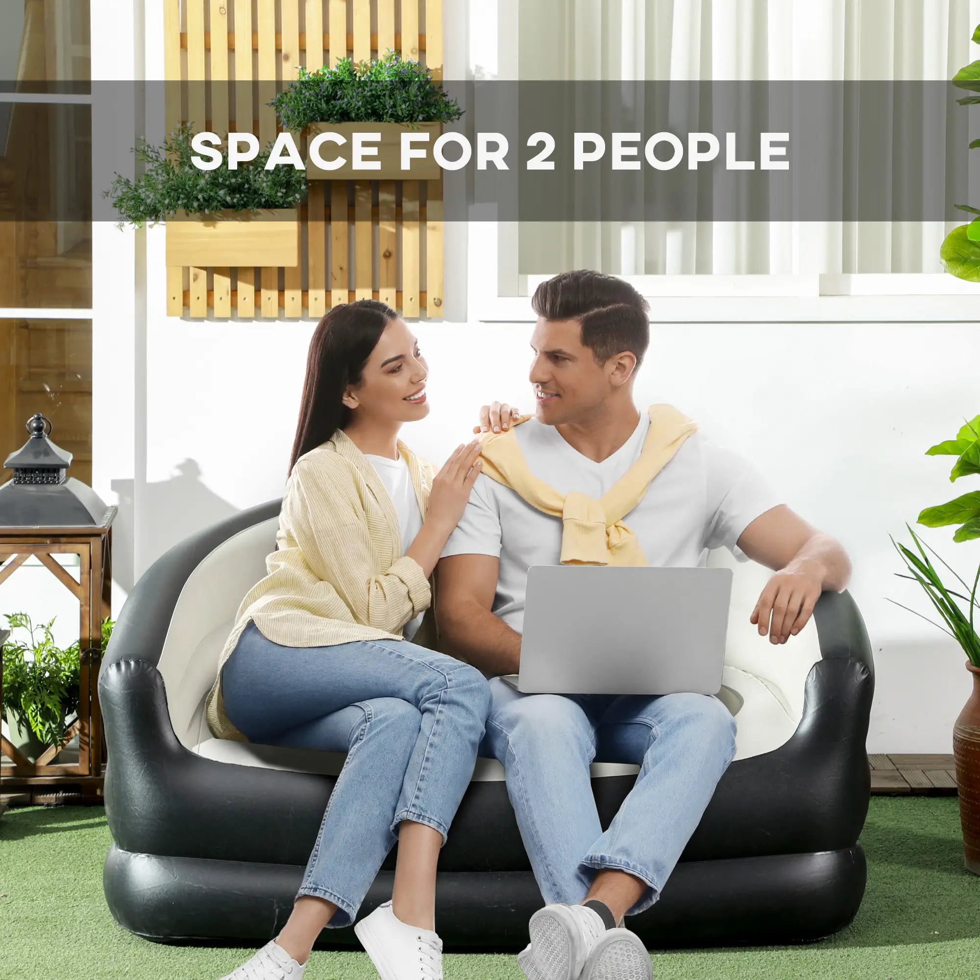 Double Inflatable Seat - Grey/Black