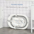 Foldable Baby Bathtub Set, Collapsible Bath Tub with Thermostatic Water Plug, Non-Slip Support, Cushion Pad, Drain Plugs, for Newborn to 3 Years - Offwhite