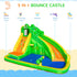 5 in 1 Kids Bouncy Castle Large Crocodile Style Inflatable House Slide Basket Water Pool Gun Climbing Wall with Blower Carrybag for Kids Age 3-8, 3.85 x 2.85 x 2.25m