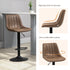 Bar Stools Set of 2, Swivel Counter Height Barstools with Back, Adjustable Bar Chairs, Breakfast Dining Stools for Kitchen Island Counter with Adjustable Steel Footrest & Base, Brown 5