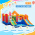 4 in 1 Kids Bouncy Castle Extra Large Double Slides & Trampoline Design Inflatable House Pool Climbing Wall with Blower Carrybag for Kids Age 3-8, 3.8 x 3.7 x 2.3m