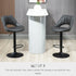 Bar Stools Set of 2, Swivel Counter Height Barstools with Back, Adjustable PU Leather Bar Chairs, Modern Armless Kitchen Island Stool, Dark Grey