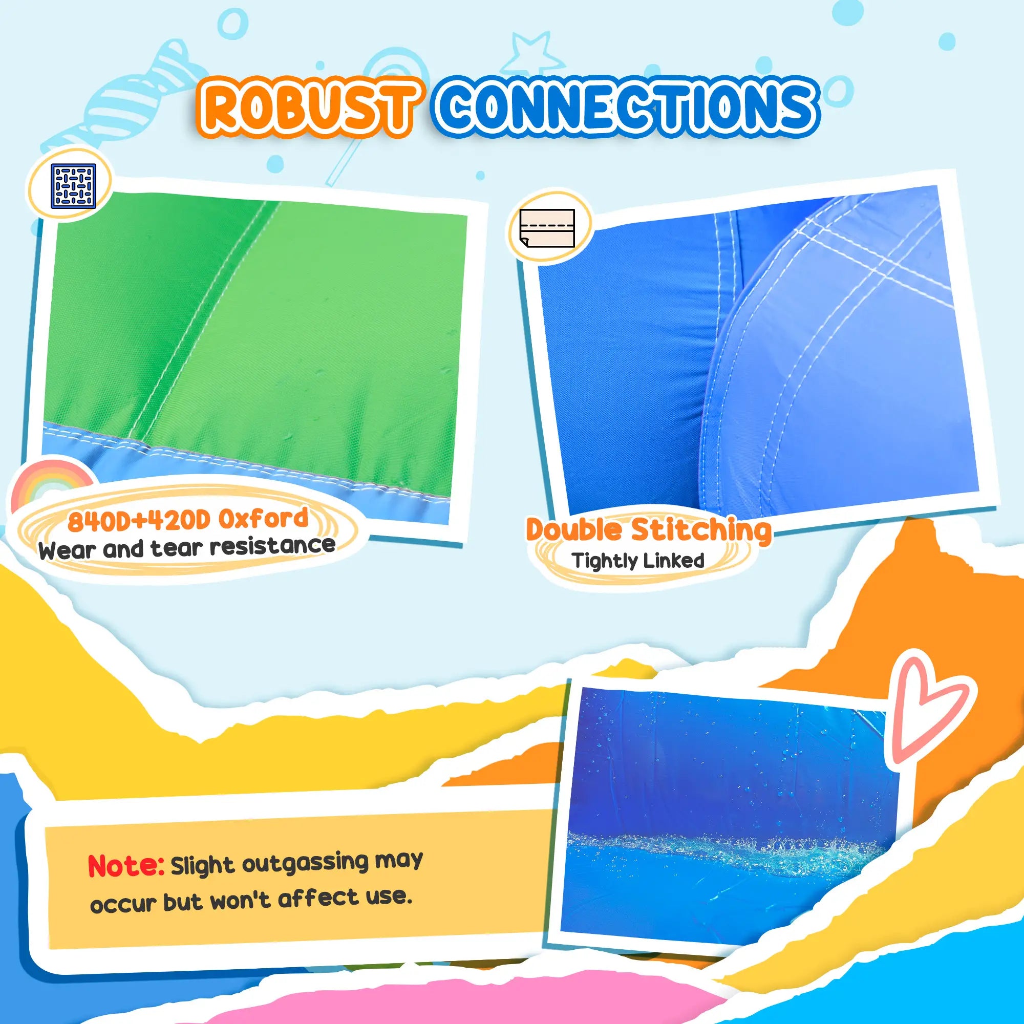Inflatable Bouncy Castle with 550W Blower, Basketball Hoop, Long Slide, Dart Board, Carrying Bag, 385 x 290 x 180 cm