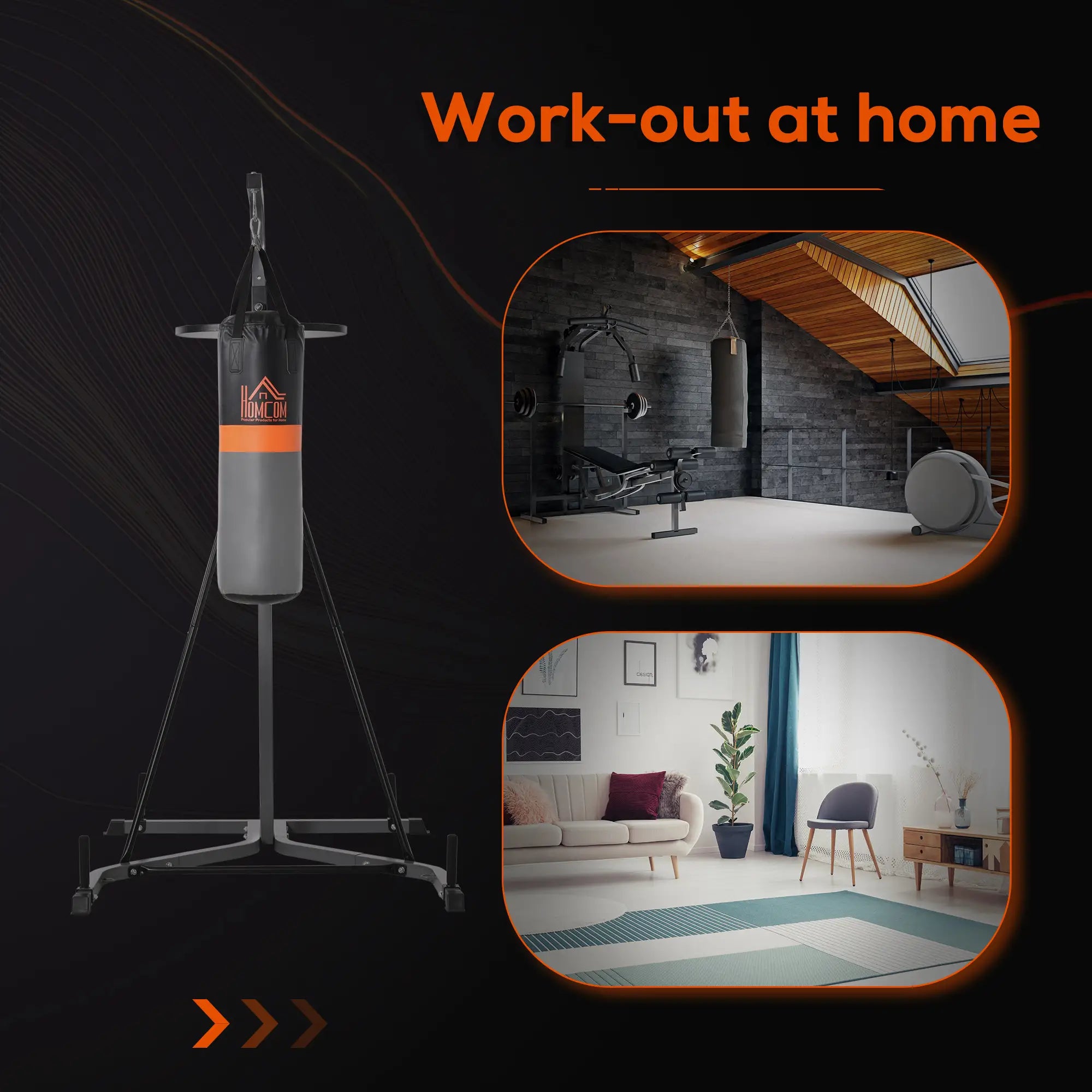 Freestanding Boxing Punch Bag & Speed ball Station, for Home Gym, Grey