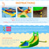 5 in 1 Kids Bouncy Castle Large Crocodile Style Inflatable House Slide Basket Water Pool Gun Climbing Wall with Blower Carrybag for Kids Age 3-8, 3.85 x 2.85 x 2.25m