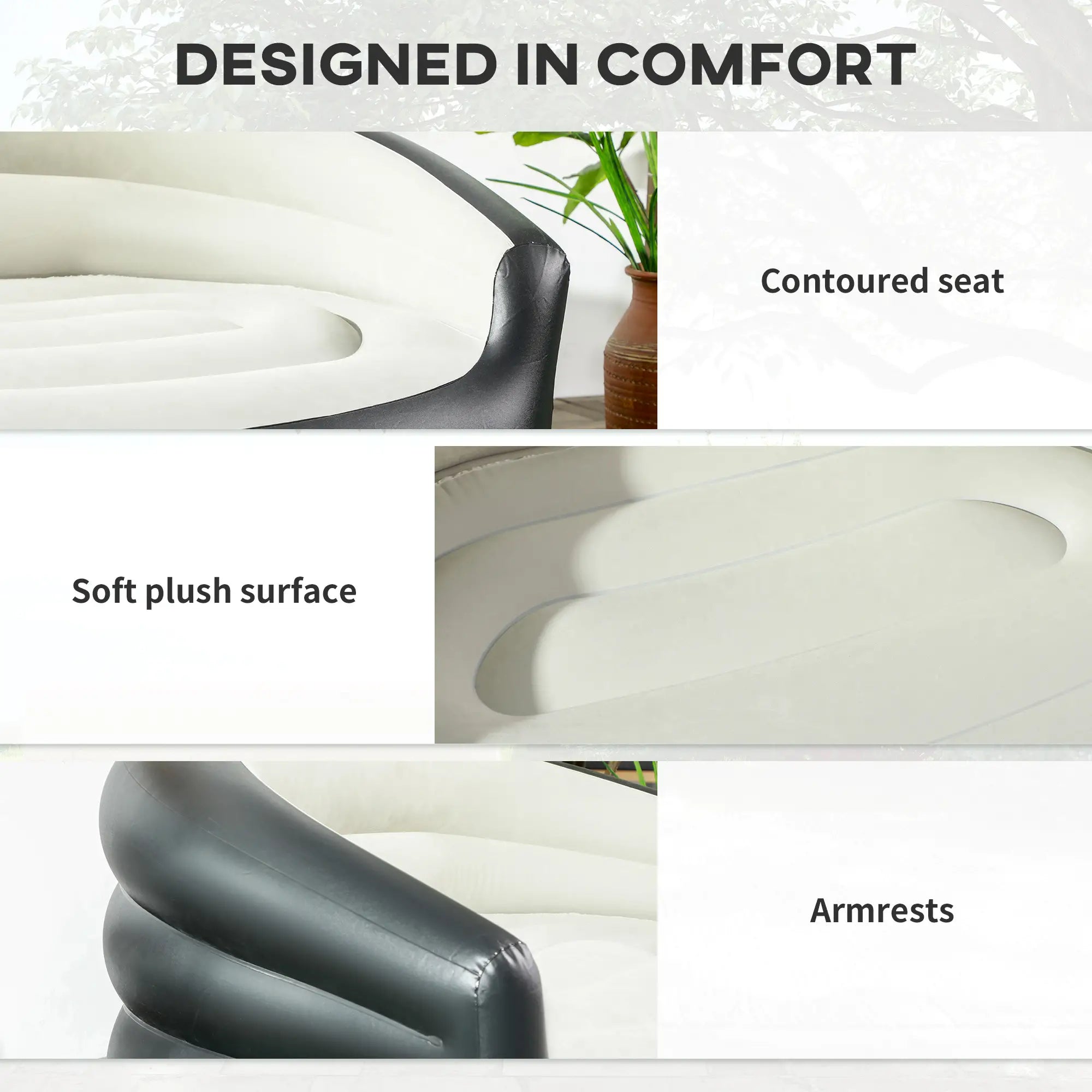 Double Inflatable Seat - Grey/Black