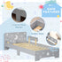 Kids Toddler Bed, with Star and Moon Patterns, Side Rails, for Ages 3-6 Years - Grey
