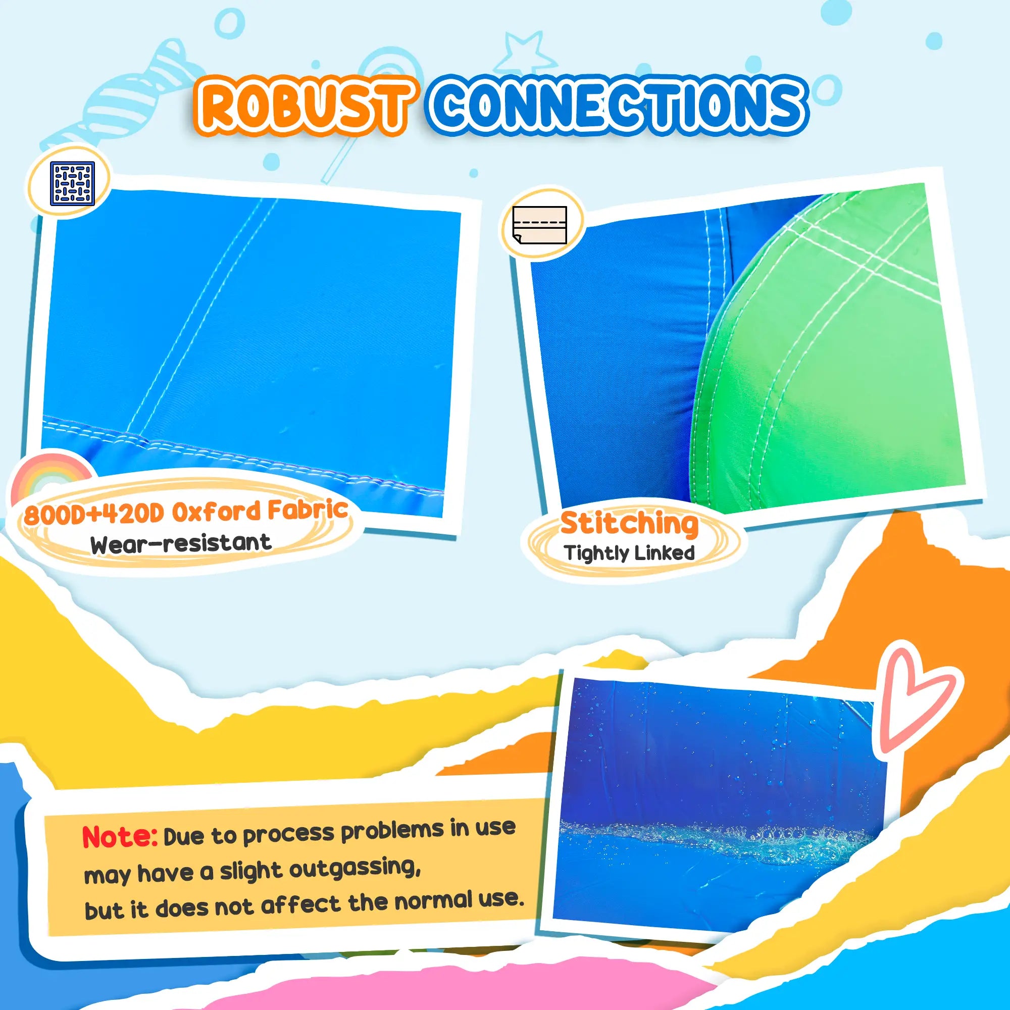 Kids Inflatable Bouncy Castle Water Slide 6 in 1 Bounce House Jumping Castle Water Pool Gun Climbing Wall Basketball Hoop with Air Blower for Summer Playland