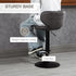 Adjustable Bar Stools Set of 2, Swivel Leathaire Upholstered Barstools with Large Seat, Breakfast Bar Chairs with Back, Footrest and Steel Base, Dark Grey
