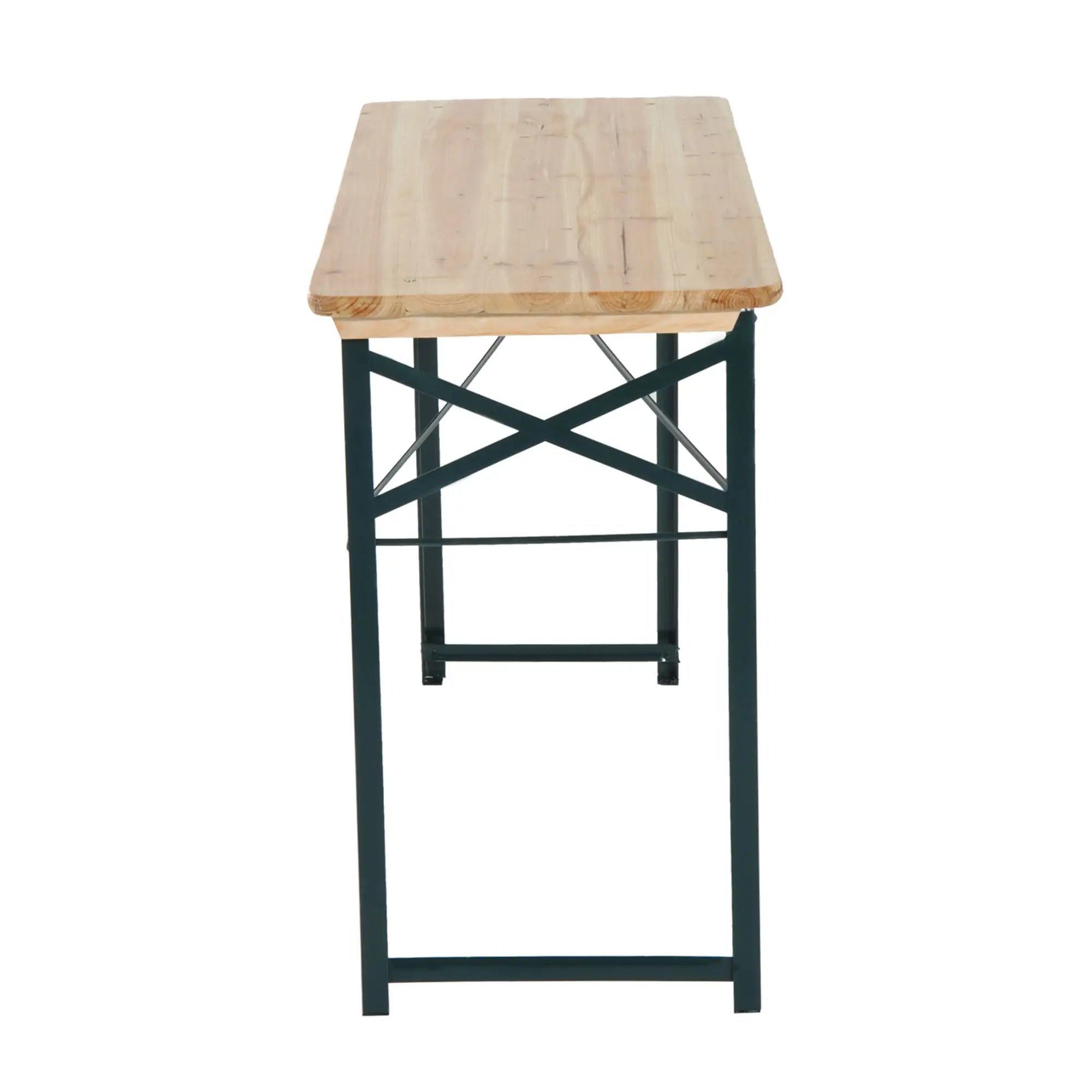 Portable Folding Camping Picnic Trestle Beer Table and 2 Bench Set Wooden Garden Furniture Patio Dining Party BBQ Chairs Stools
