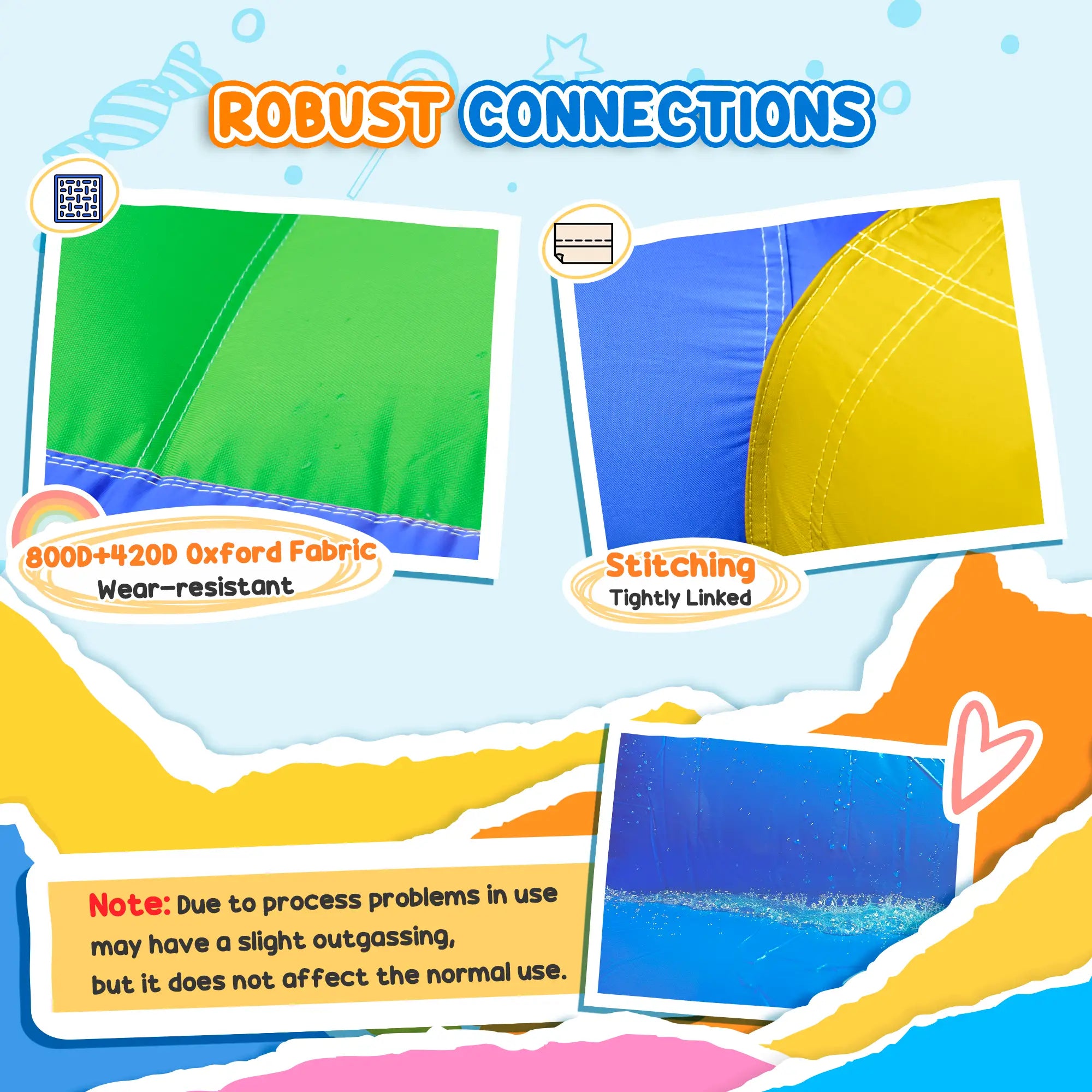 Kids Inflatable Bouncy Castle Water Slide 6 in 1 Bounce House Jumping Castle Water Gun Climbing Wall with Air Blower for Age 3-8, 3.9 x 3 x 2m