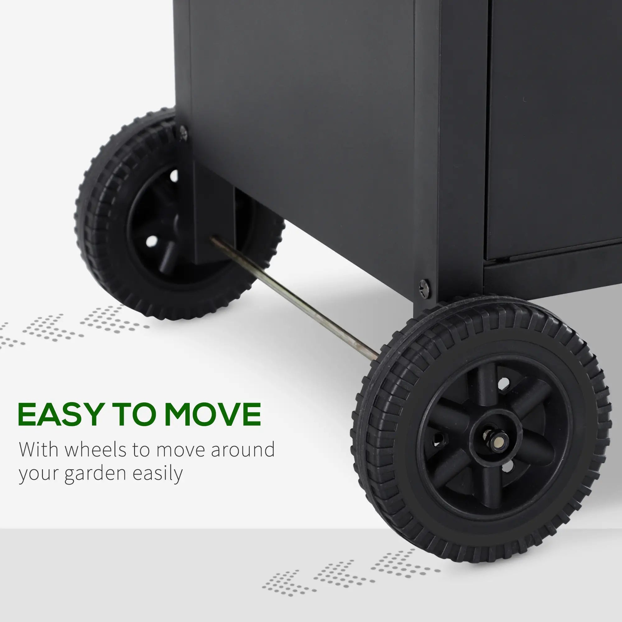 4+1 Burner Gas BBQ Grill, Outdoor Barbecue Trolley with Wheels, Warming Rack, Side Shelves, Cabinet, Thermometer for Garden, Party, Camping, 125 L x 51 W x 100 H cm, Black