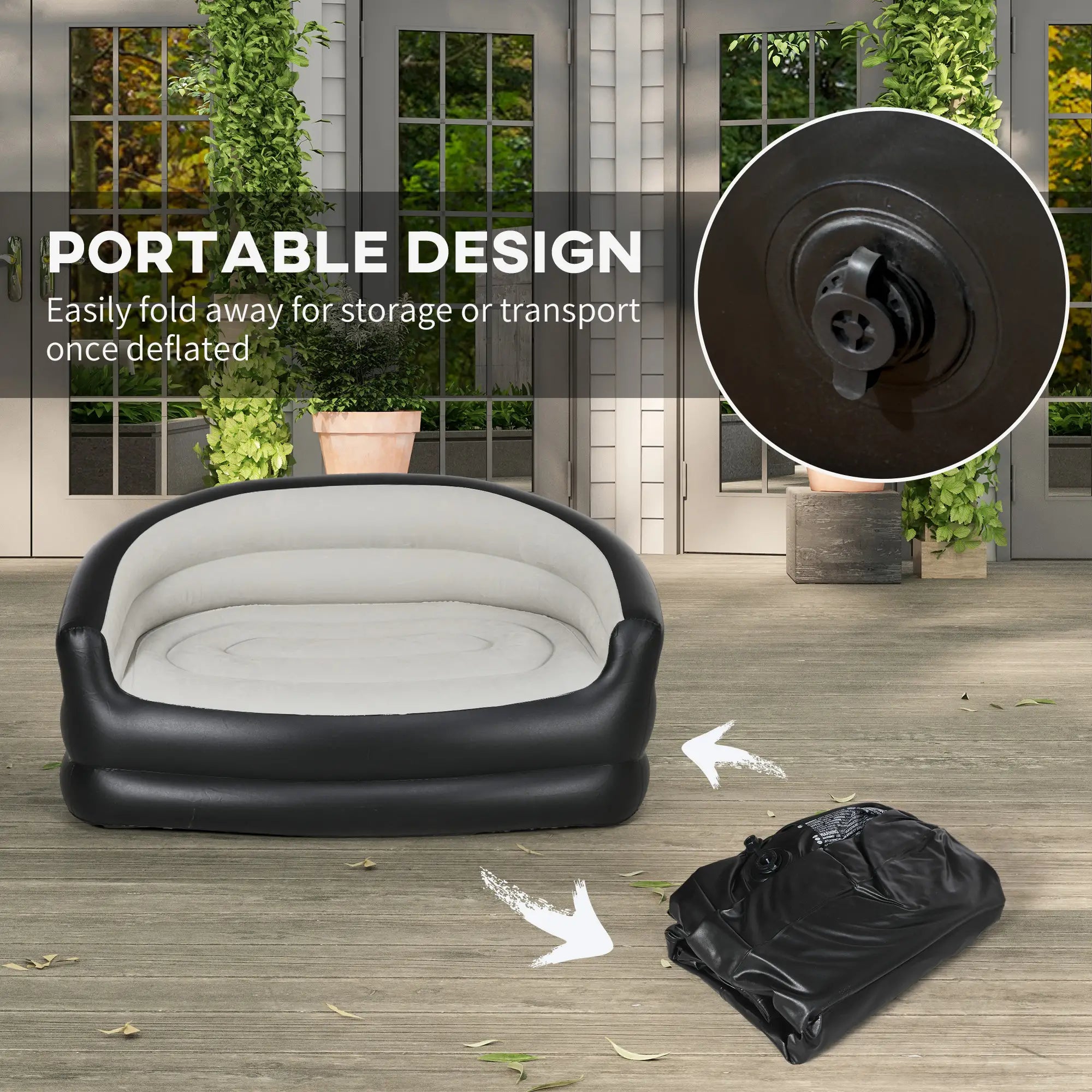 Double Inflatable Seat - Grey/Black