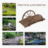 Wooden Garden Bridge Lawn Décor Stained Finish Arc Outdoor Pond WalkwayYard Decoration Half Wheeled Railings 100L x 50W x 37Hcm
