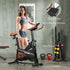 Indoor Exercise Bike, Quiet Stationary Bike, Stylish Cycling Machine with Adjustable Seat and Resistance, LCD Monitor, Tablet Holder, for Home Gym Cardio Workout, Black