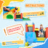 Kids Inflatable Bouncy Castle Water Slide 6 in 1 Bounce House Jumping Castle Water Pool Gun Climbing Wall Basketball Hoop with Air Blower for Summer Playland