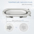 Foldable Baby Bathtub Set, Collapsible Bath Tub with Thermostatic Water Plug, Non-Slip Support, Cushion Pad, Drain Plugs, for Newborn to 3 Years - Offwhite