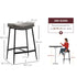 Breakfast Bar Stools Set of 2, Microfibre Upholstered Barstools, Industrial Bar Chairs with Curved Seat and Steel Frame for Dining Room, Kitchen, Grey