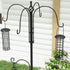 Bird Feeding Station Kit, Wild Bird Feeder Pole with 6 Hooks, 4 Hanging Feeders for Peanuts, Seed, Fat Balls, for Garden, Outdoor, Black