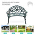 Cast Aluminum Garden Bench-Antique Green