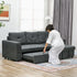 3 Seater Sofa Bed, L Shaped Pull Out Sofa Bed with Storage, Convertible Click Clack Settee Sectional Sleeper Futon for Living Room, Office, Dark Grey