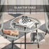 3 Pieces Rattan Bistro Set, Wicker Small Garden Table and Chairs Set with Cushions and Glass Top Coffee Table, Bistro Garden Furniture Set for Outdoor, Patio, Balcony, Light Grey