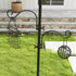 Bird Feeding Station Kit, Wild Bird Feeder Pole with 6 Hooks, 4 Hanging Feeders for Peanuts, Seed, Fat Balls, for Garden, Outdoor, Black