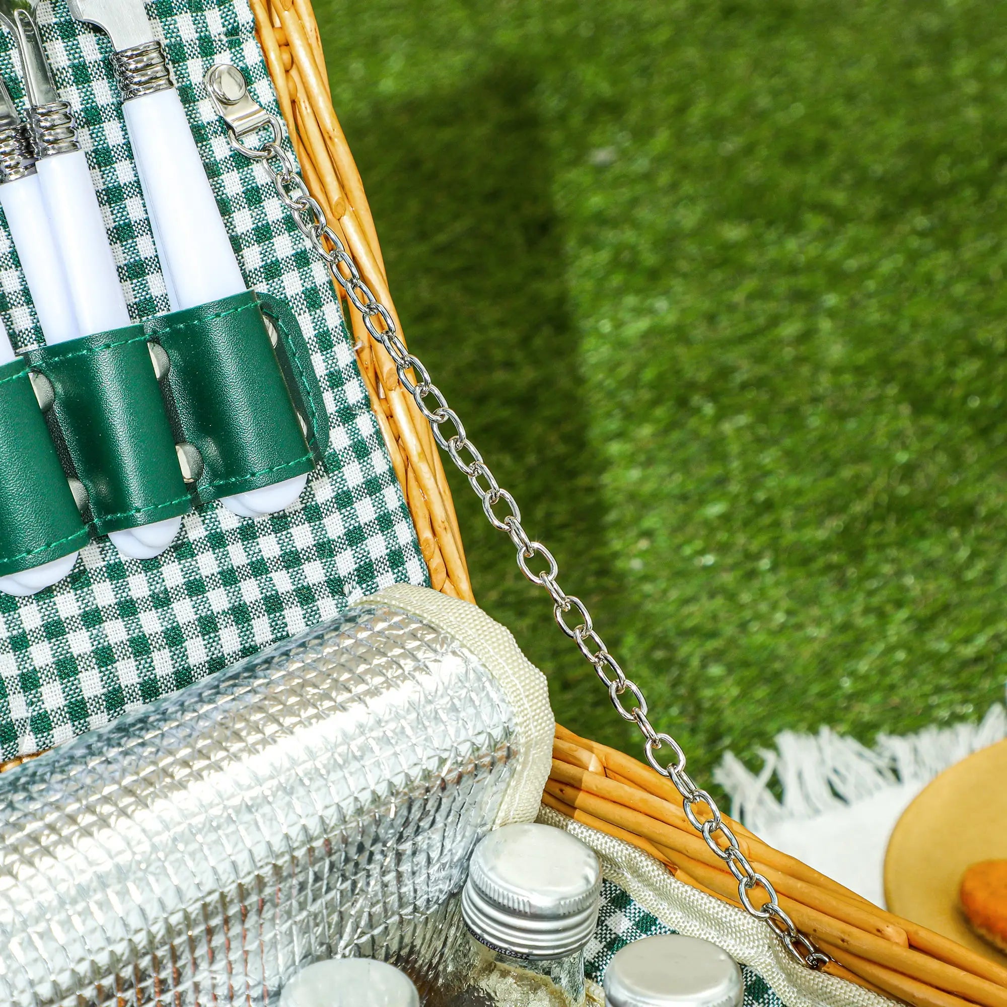 Two-Person Picnic Set, with Wicker Basket