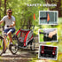 Baby Bike Trailer, Child Bicycle Trailer with 5 Point Harness, Steel Frame, Reflectors, Safety Flag, Hitch Coupler, Red