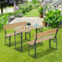 Portable Folding Camping Picnic Trestle Beer Table and 2 Bench Set Wooden Garden Furniture Patio Dining Party BBQ Chairs Stools