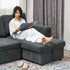 3 Seater Sofa Bed, L Shaped Pull Out Sofa Bed with Storage, Convertible Click Clack Settee Sectional Sleeper Futon for Living Room, Office, Dark Grey