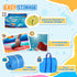 Kids Inflatable Bouncy Castle Water Slide 6 in 1 Bounce House Jumping Castle Water Pool Gun Climbing Wall Basketball Hoop with Air Blower for Summer Playland
