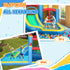Inflatable Bouncy Castle with 550W Blower, Basketball Hoop, Long Slide, Dart Board, Carrying Bag, 385 x 290 x 180 cm