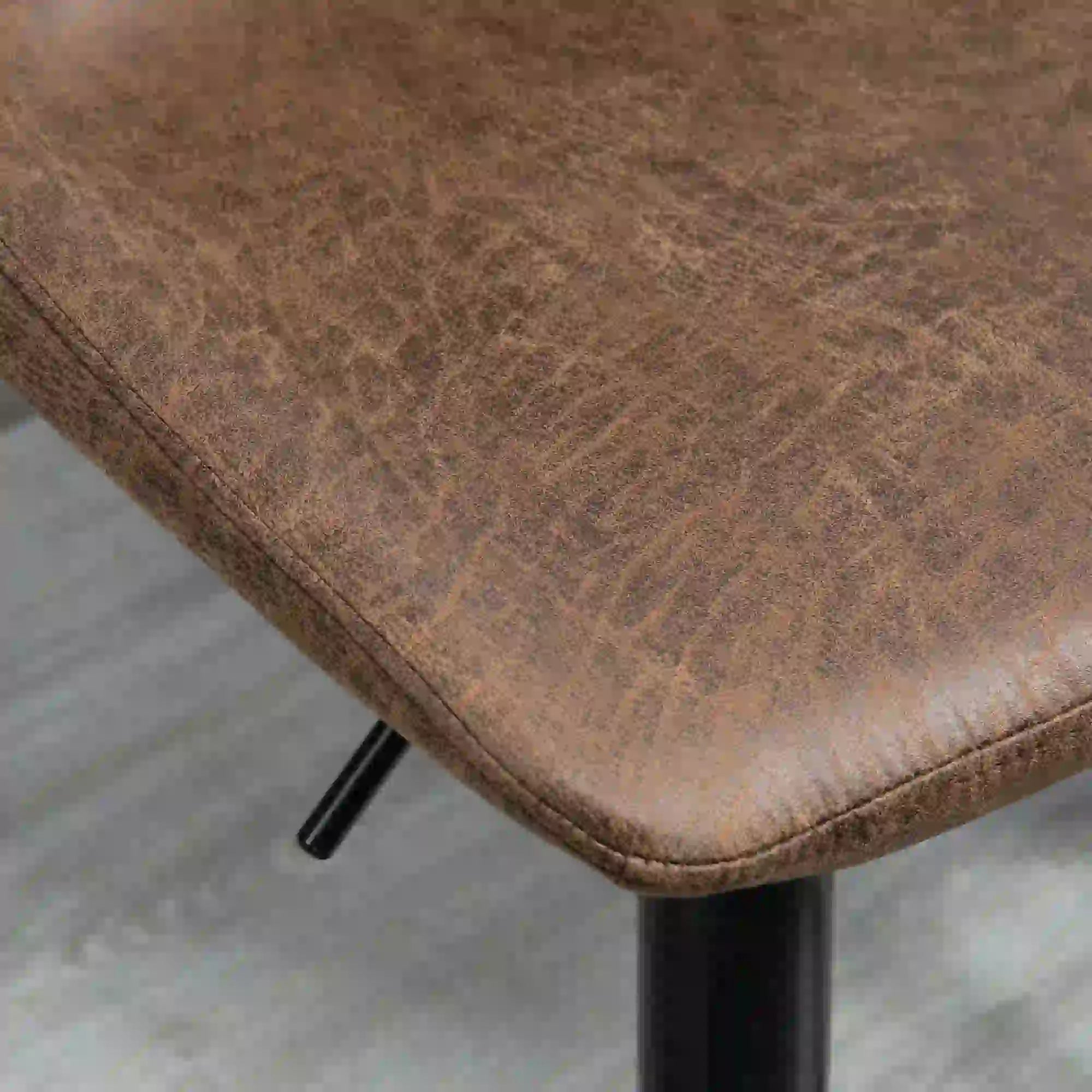 Bar Stools Set of 2, Swivel Counter Height Barstools with Back, Adjustable Bar Chairs, Breakfast Dining Stools for Kitchen Island Counter with Adjustable Steel Footrest & Base, Brown 5
