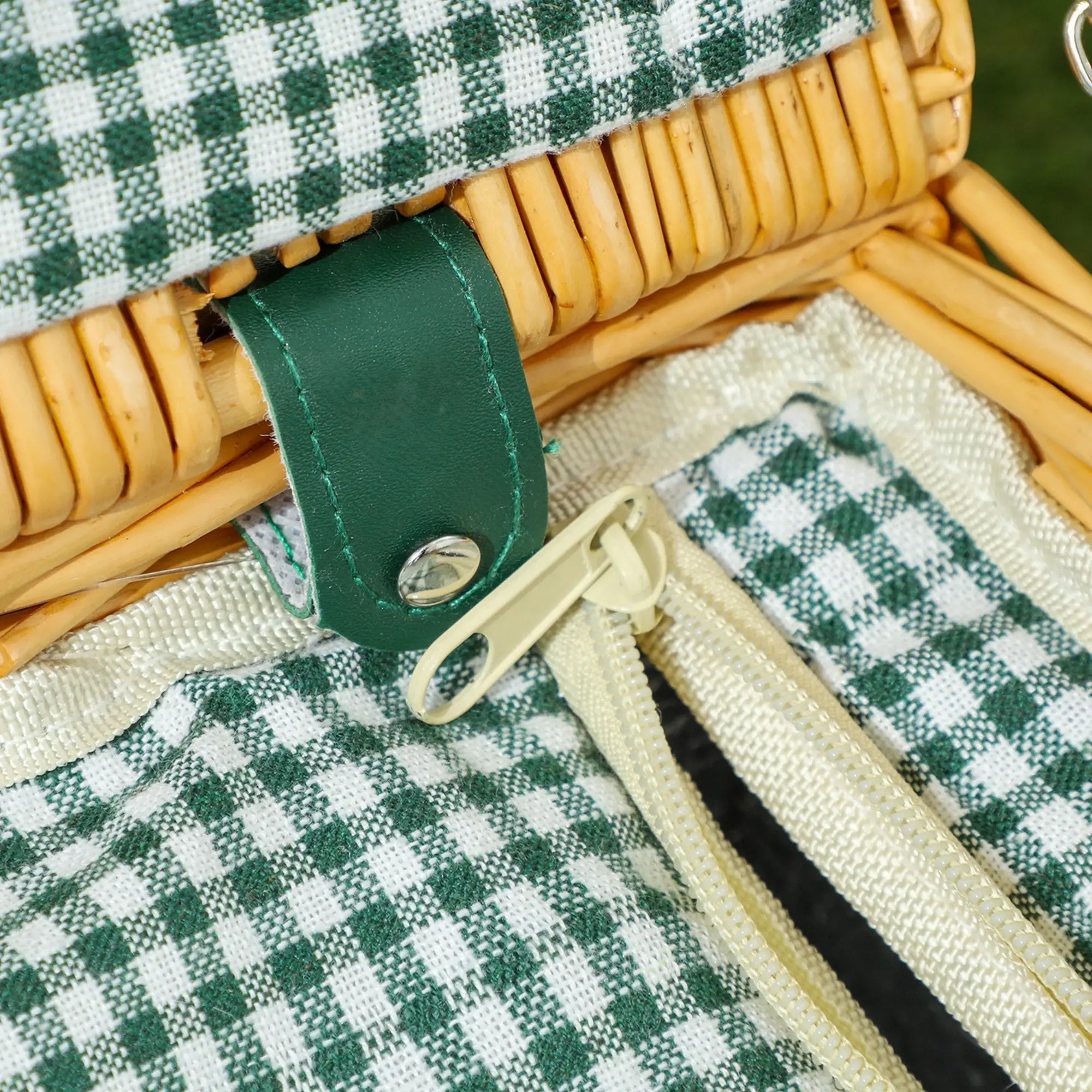 Two-Person Picnic Set, with Wicker Basket