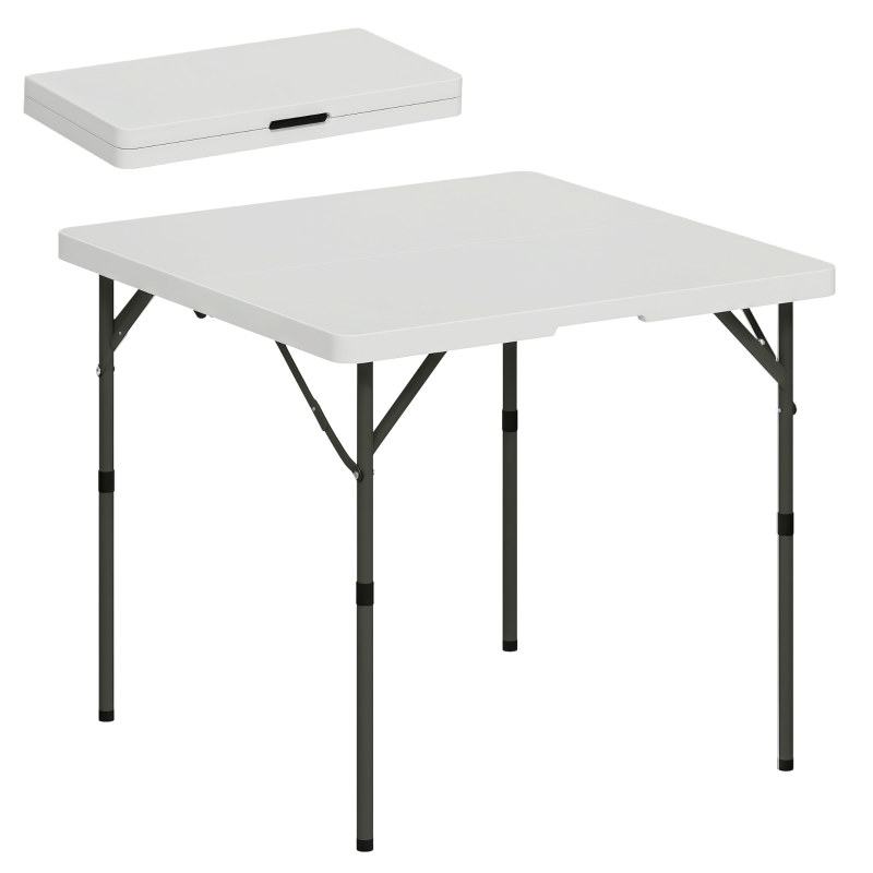 34/74cm Folding Camping Table, with Handle - White